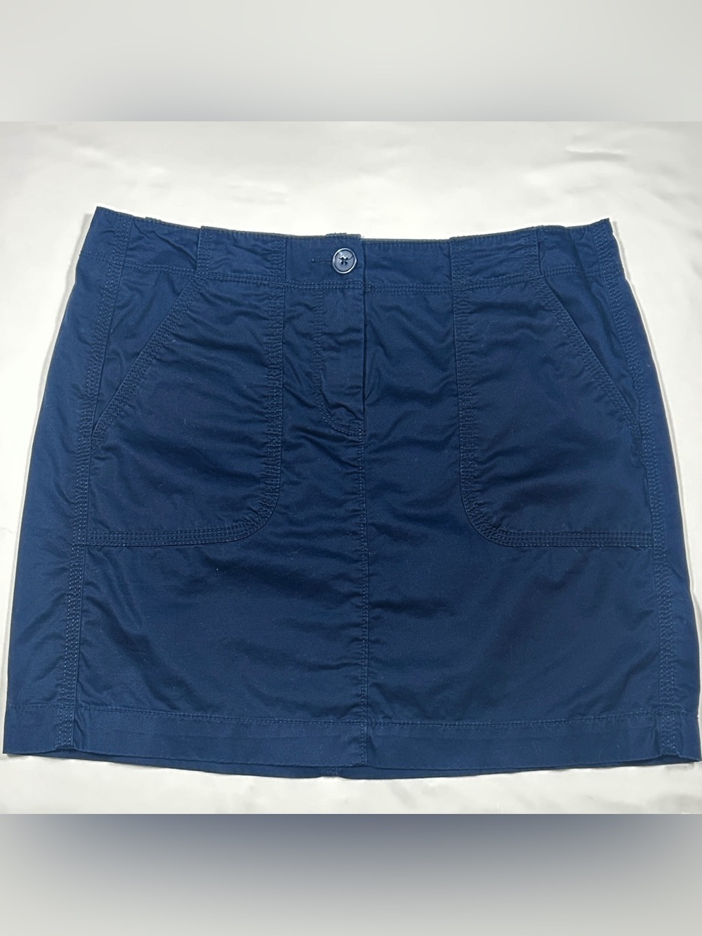 y2k LOFT Navy Front-Pocket Cargo Mini Skirt